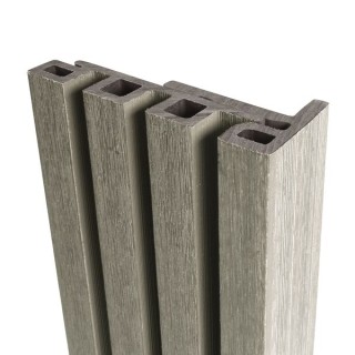 Ecoscape Silver Birch Composite Slatted Cladding End Trim 3600mm