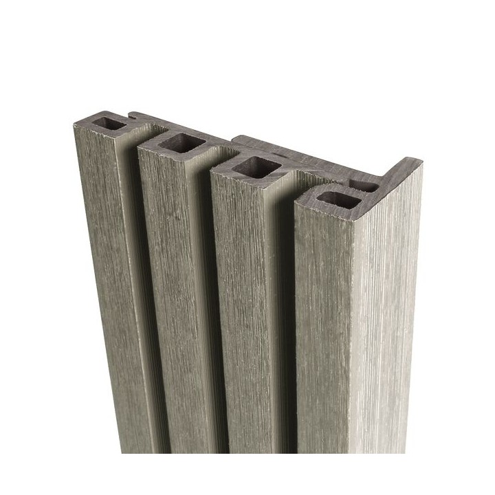Ecoscape Silver Birch Composite Slatted Cladding End Trim 3600mm
