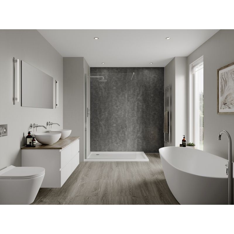 Multipanel Linda Barker Bathroom Wall Panel Hydrolock 2400 x 900mm Graphite Elements 8833