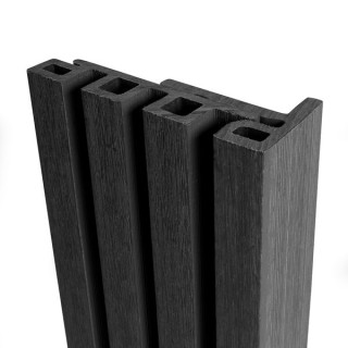 Ecoscape Midnight Composite Slatted Cladding End Trim 3600mm