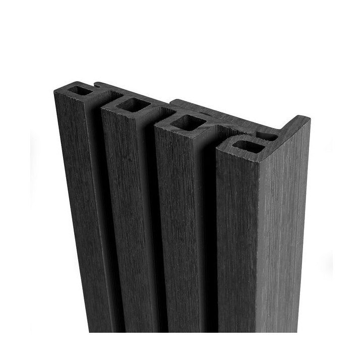 Ecoscape Midnight Composite Slatted Cladding End Trim 3600mm