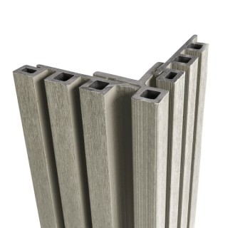 Ecoscape Silver Birch Composite Slatted Cladding Corner Trim 3600mm