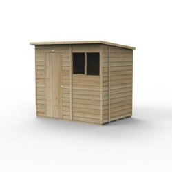 4LIFE Pent Shed 7 x 5 - Single Door - 2 Windows Installation