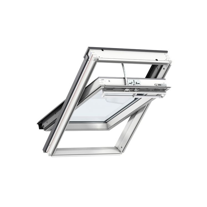 VELUX Electric Centre Pivot Roof Window White Painted Triple Glazed 550mm x 780mm GGL CK02 206621U
