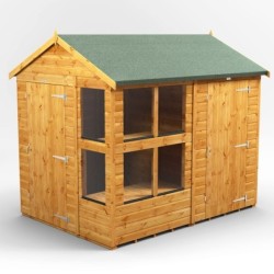 8 x 6 Power Apex Potting Shed With 4ft Side Store