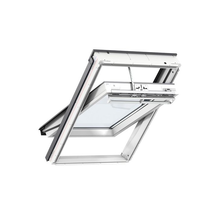 VELUX Electric Centre Pivot Roof Window White Maintenance Free Triple Glazed 550mm x 980mm GGU CK04 006621U