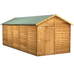 20 x 8 Power Overlap Apex Windowless Double Door Shed