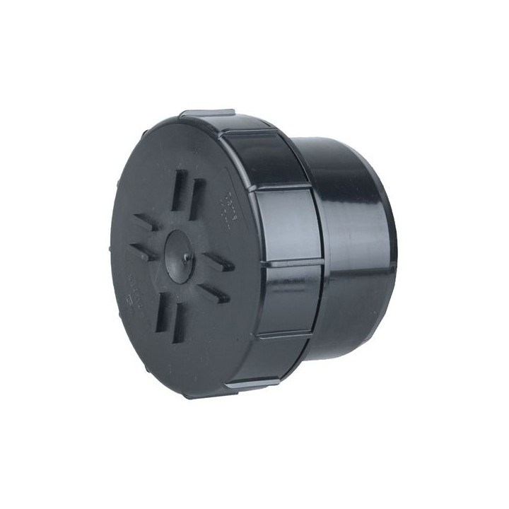 Wavin OsmaSoil plain ended access plug 110m black
