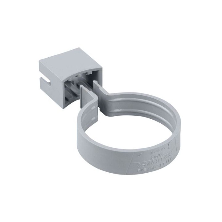 Wavin Osma RoundLine pipe or socket bracket 68mm grey