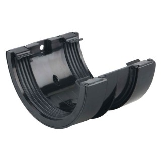 Wavin Osma RoundLine gutter jointing bracket 112mm black 0T005B