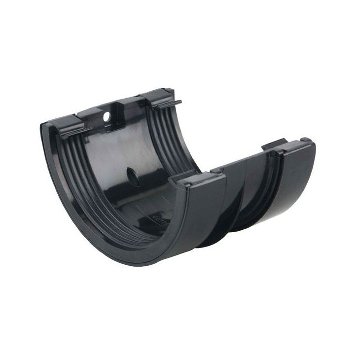 Wavin Osma RoundLine gutter jointing bracket 112mm black 0T005B