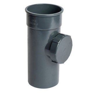 Wavin Osma RoundLine access pipe with screwed door 68mm anthracite grey 0T274AG