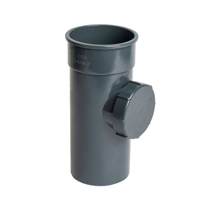 Wavin Osma RoundLine access pipe with screwed door 68mm anthracite grey 0T274AG