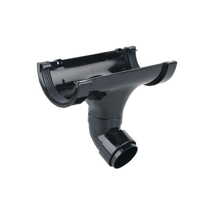 Wavin Osma RoundLine swivelock running outlet with fitted offset bend 112 black 0T625B