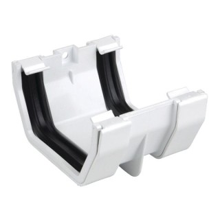 Wavin Osma SquareLine gutter jointing bracket 100mm white 4T805W