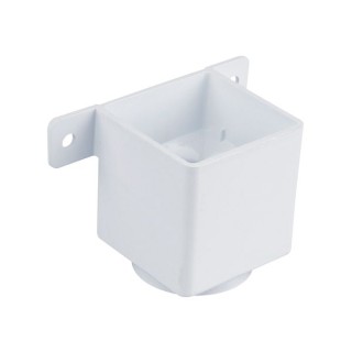 Wavin Osma SquareLine pipe connector and bracket 61mm white 4T823W