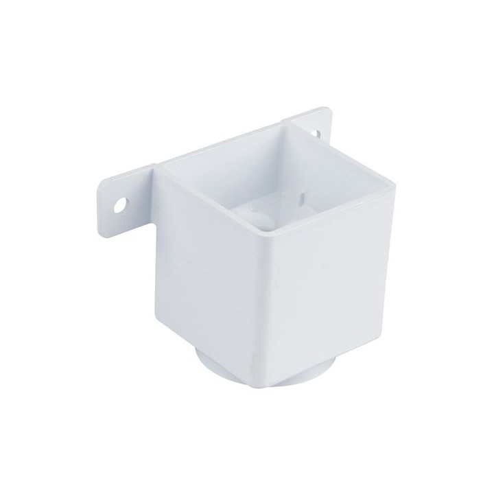 Wavin Osma SquareLine pipe connector and bracket 61mm white 4T823W