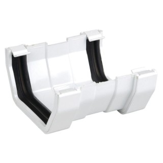 Wavin Osma SquareLine gutter union 100mm white 4T809W