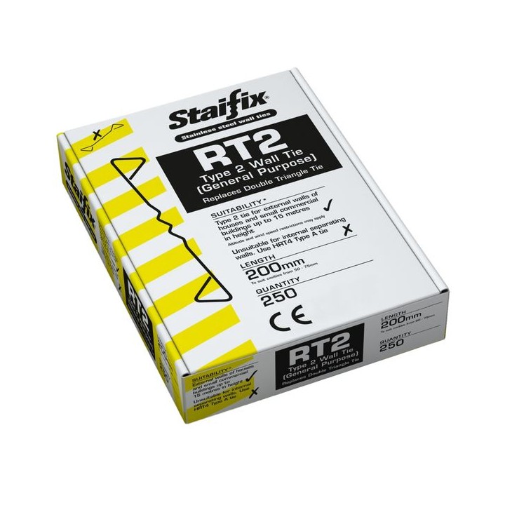 Ancon Staifix RT2 Type 2 General Purpose Wall Tie 200mm Box 250