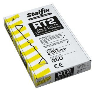 Ancon Staifix Type 2 General Purpose Wall Tie 250mm Box of 250 - Carton of 2