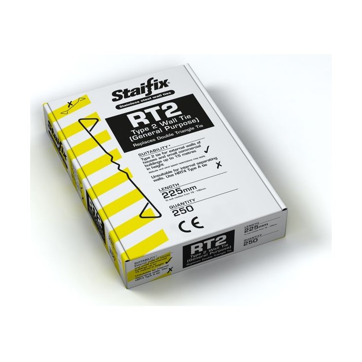 Staifix RT2 Type 2 General Purpose Wall Tie 225mm Box 250