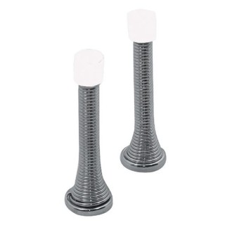 4TRADE Spring Door Stop Chrome 2 Pack