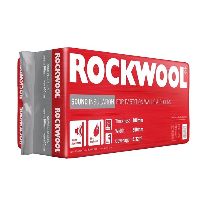 Rockwool Sound Insulation Slab 1200 x 600 x 100mm (4.32m2)