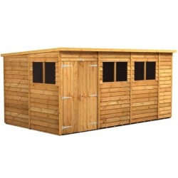 14 x 8 Power Overlap Pent Double Door Shed