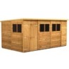 14 x 8 Power Overlap Pent Double Door Shed