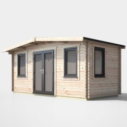 8 x 16 Power Chalet Log Cabin Centre Doors