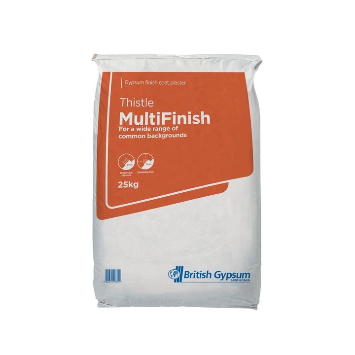 British Gypsum Thistle MultiFinish Coat Plaster 25kg