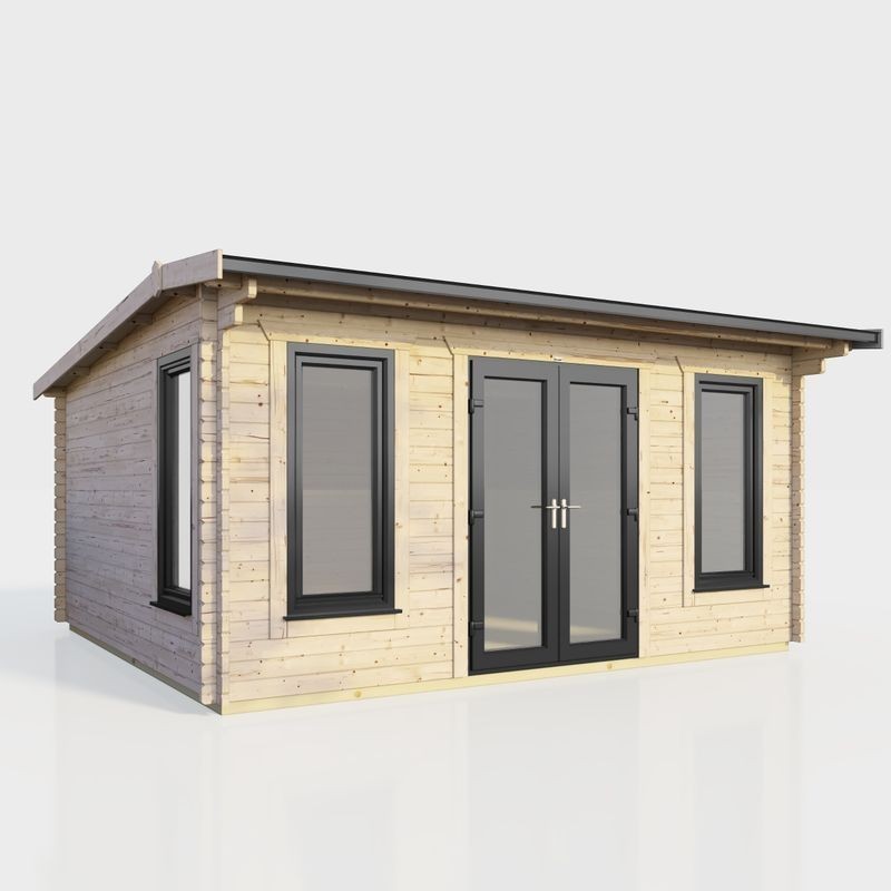 16 x 12 Power Apex Log Cabin Centre Doors 16 x 12 Power Apex Log Cabin Centre Doors