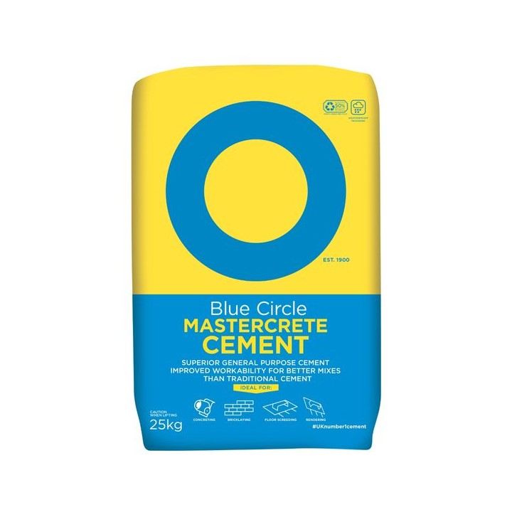 Blue Circle Mastercrete Grey Cement in Plastic Bag 25kg