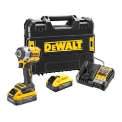 DeWalt 18V XR Brushless 1 2  Hog Ring Compact Impact Wrench 2x5Ah POWERSTACK Batteries