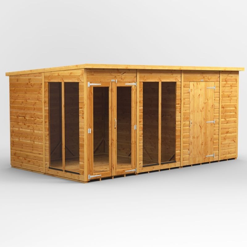 14 x 8 Power Pent Summerhouse With 6ft Side Store 14 x 8 Power Pent Summerhouse With 6ft Side Store