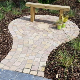 Talasey - Cobblestone Sandstone Natural Stone Block Paving Meadow 15.00m2 Project Pack