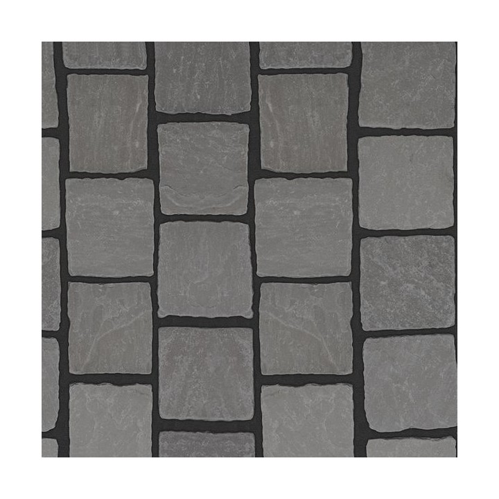 Talasey Cobblestone Sandstone Natural Stone Block Paving Pewter 100 x 100mm