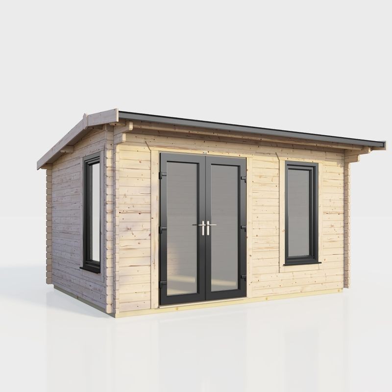 14 x 8 Power Apex Log Cabin Left Doors 14 x 8 Power Apex Log Cabin Left Doors