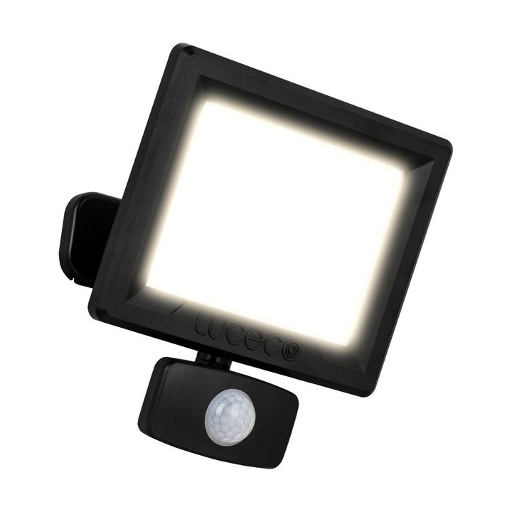Luceco 30W LED Floodlight PIR Black 2400LM IP65