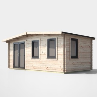 10 x 18 Power Chalet Log Cabin Left Doors