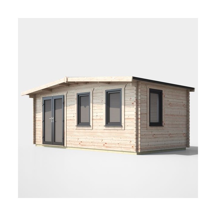 10 x 18 Power Chalet Log Cabin Left Doors