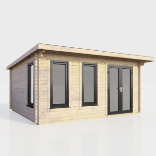 16 x 12 Power Pent Log Cabin Right Doors