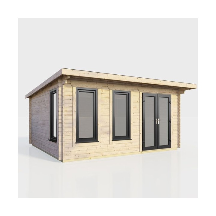 16 x 12 Power Pent Log Cabin Right Doors