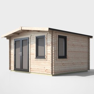 12 x 12 Power Chalet Log Cabin Left Doors