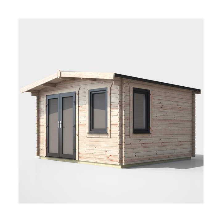 12 x 12 Power Chalet Log Cabin Left Doors