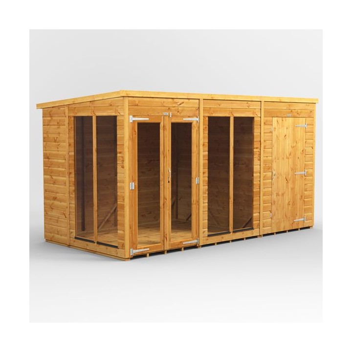 12 x 6 Power Pent Summerhouse With 4ft Side Store