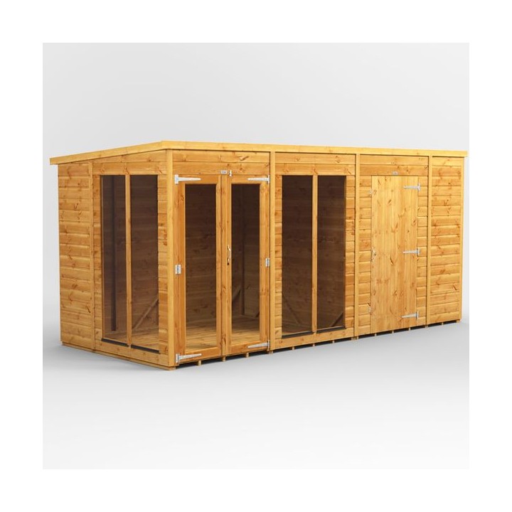 14 x 6 Power Pent Summerhouse With 6ft Side Store