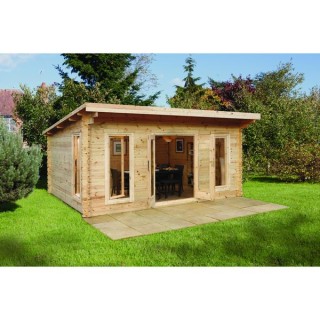 Forest Garden 5 x 4m Mendip Log Cabin Underlay and Felt 34 Installed