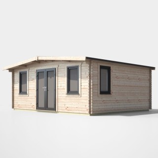 16 x 18 Power Chalet Log Cabin Centre Door