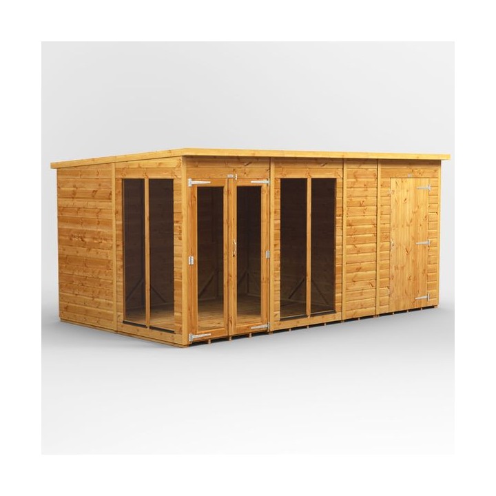 14 x 8 Power Pent Summerhouse With 4ft Side Store